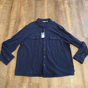 MWT Rowm Men's Navy Blue Shacket Shirt Size XXL